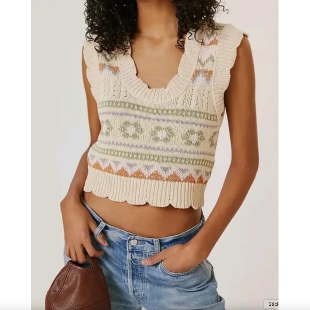 Anthropologie Scalloped Sleeveless Vest
